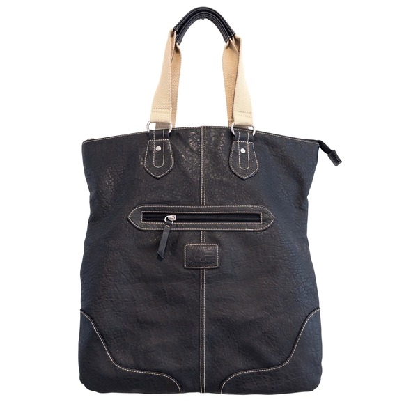 American Eagle Outfitters Handbags - American Eagle Tote Bag Womens OS Black Faux Leather‎ Slouchy Hobo Shoulder Bag